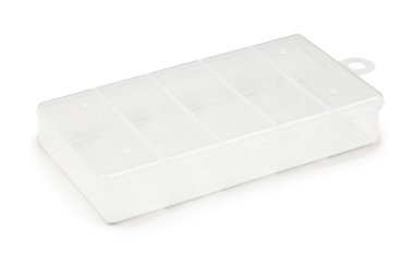 Gıda plastik kutu beyaz izole (Kırpma yolu)