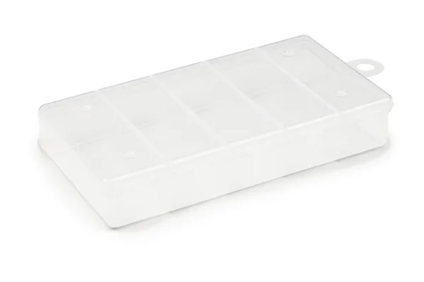 Caja de plástico para alimentos aislada en blanco (ruta de recorte ) —  Fotos de Stock