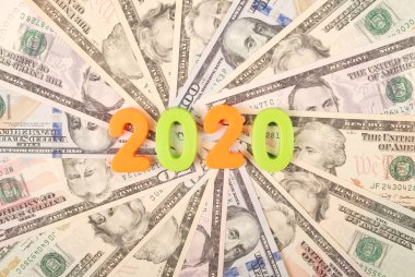 2020 Yeni yıl beyaz arka plan izole.