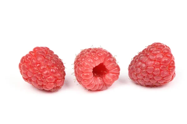 3つの赤いラズベリーベリー — ストック写真