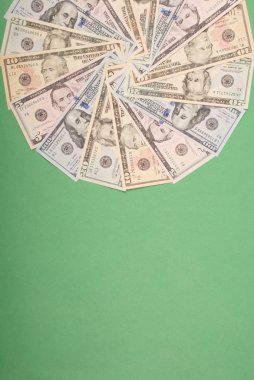 Mandala kaleidoscope from money. Abstract money background raster pattern repeat mandala circle. clipart