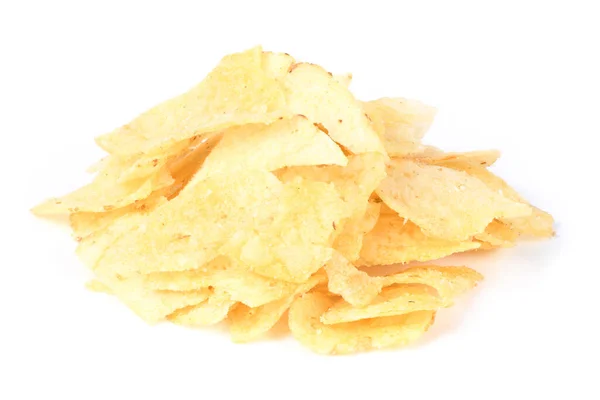 Delicious Potato Chips Isolated White Background High Resolution Photo Full — Stock Photo, Image