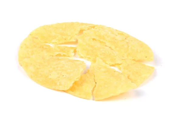 Broken Potato Chips Isolated White Background High Resolution Photo Full — Stock Photo, Image