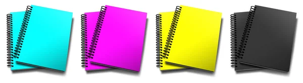 Cuaderno Espiral Vacío Cmyk Ilustración Representación Aislado Sobre Fondo Blanco — Foto de Stock