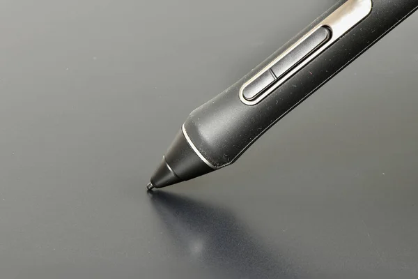 Крупним Планом Графічний Дизайн Оцифрованої Ручки Планшетному Фоні Фотографія Високою — стокове фото