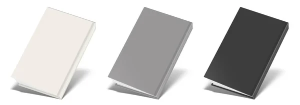 空の本のモックアップ白 グレー 白に隔離された影と黒 イラスト 3Dレンダリング — ストック写真