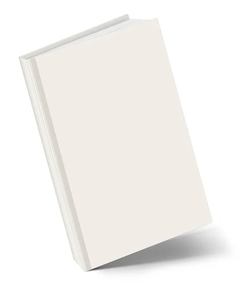 Modello Libro Bianco Vuoto Con Ombra Isolata Bianco Illustrazione Rendering — Foto Stock