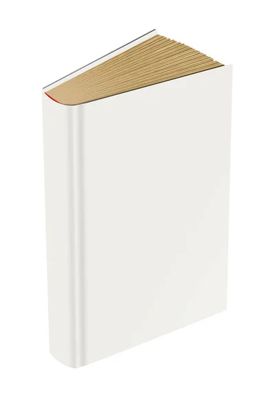 Modello Libro Bianco Vuoto Con Ombra Isolata Bianco Illustrazione Rendering — Foto Stock