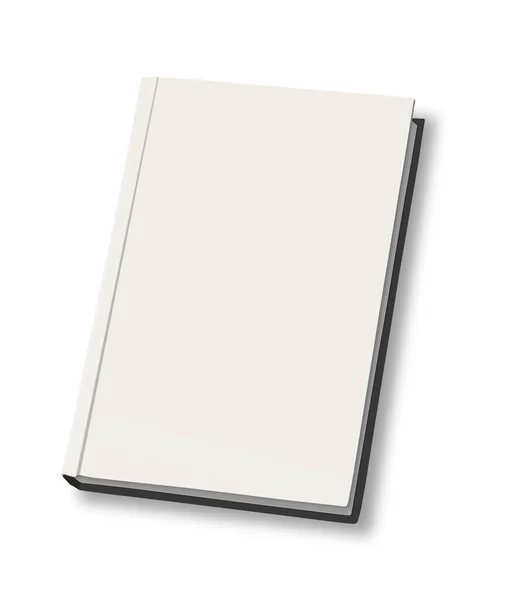Modello Libro Bianco Vuoto Con Ombra Isolata Bianco Illustrazione Rendering — Foto Stock