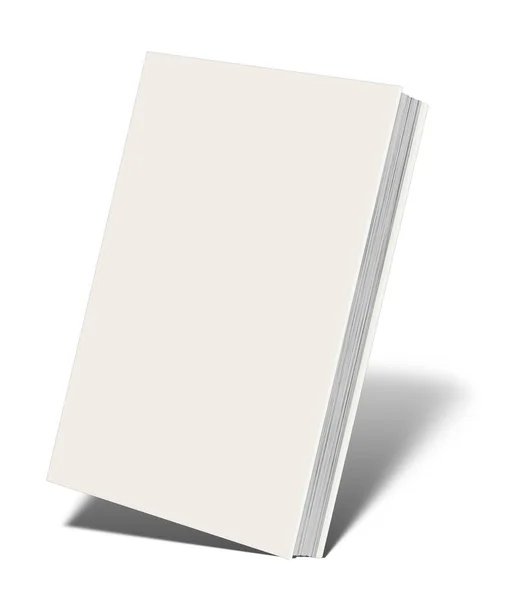 Livre Blanc Blanc Maquette Avec Ombre Isolée Sur Blanc Illustration — Photo