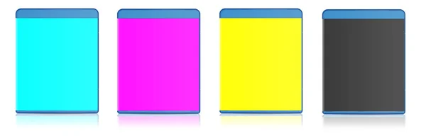 Caso Vuoto Blu Ray Cmyk Illustrazione Rendering Isolato Sfondo Bianco — Foto Stock