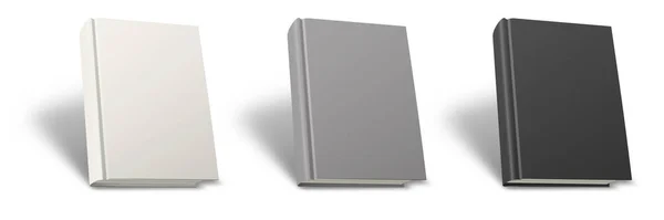 Libro Bianco Mockup Bianco Grigio Nero Con Ombra Isolata Bianco — Foto Stock