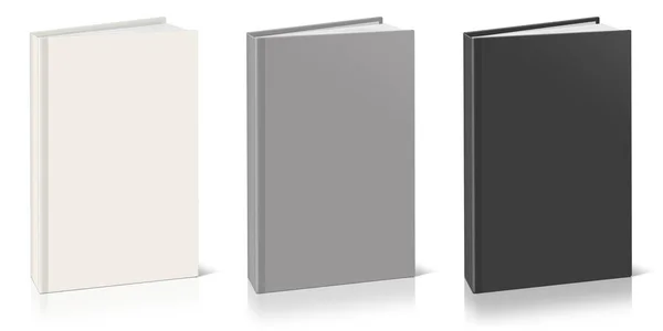 Mockup Livro Branco Branco Cinza Preto Com Sombra Isolada Branco — Fotografia de Stock