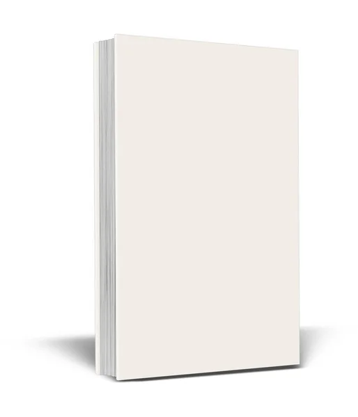 Üres Fehér Könyv Mockup Árnyék Elszigetelt Fehér Illusztráció Renderelés — Stock Fotó