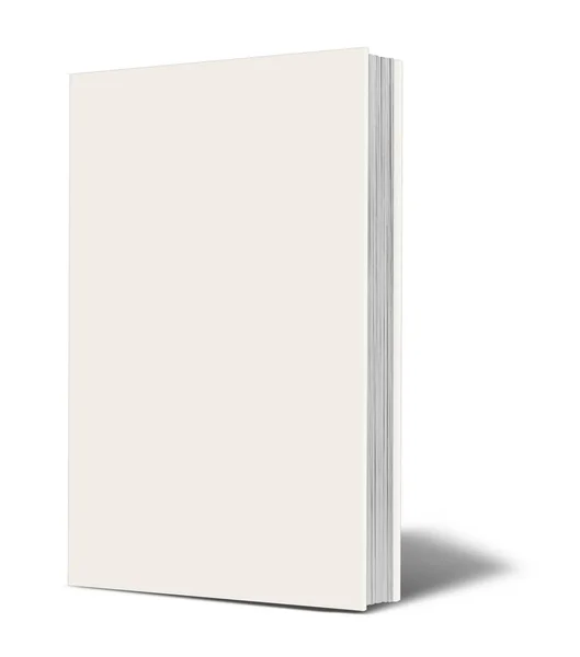 Libro Blanco Blanco Maqueta Con Sombra Aislada Sobre Blanco Ilustración —  Fotos de Stock