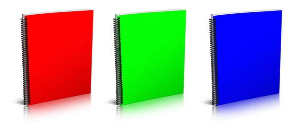 Cuaderno Espiral Vacío Rgb Ilustración Representación Aislado Sobre Fondo Blanco — Foto de Stock