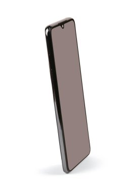 Boş ekranlı siyah cep telefonları. Beyaz arka planda izole edilmiş. Yüksek çözünürlüklü. Tam alan derinliği. Kırpma yolu dahil.