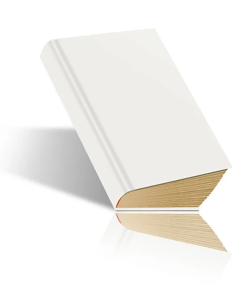 Leere Weiße Buch Attrappe Mit Schatten Isoliert Auf Weiß Illustration — Stockfoto