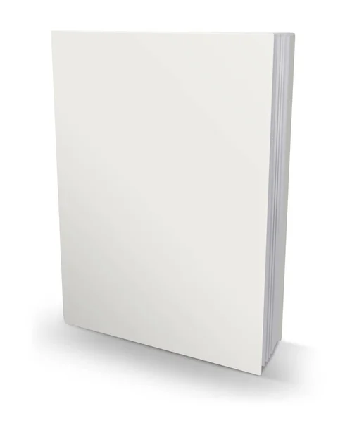 Livre Blanc Blanc Maquette Avec Ombre Isolée Sur Blanc Illustration — Photo