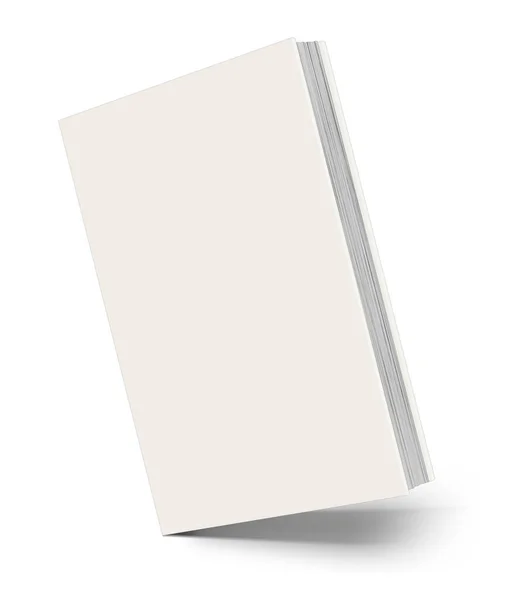 Prázdná Bílá Kniha Maketa Stínem Izolovaným Bílém Ilustrace Vykreslování — Stock fotografie