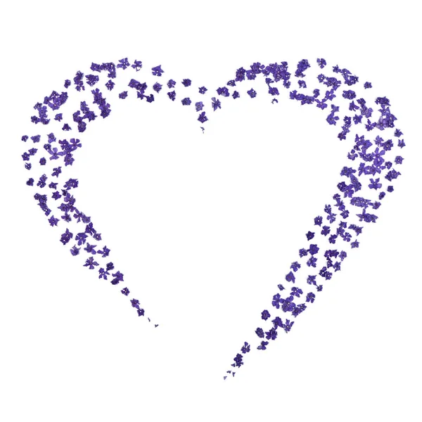 ハート型に色づいた青い紫陽花が登場します 白い背景に隔離されている 高解像度写真 フィールドの深さ 愛写真のコンセプト — ストック写真