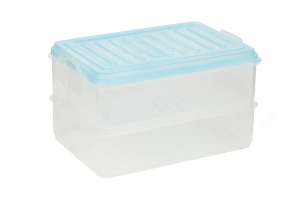 Κλειστό Πλαστικό Κουτί Τροφίμων Απομονωμένο Λευκό Φόντο Φωτογραφία Υψηλής Ανάλυσης — Φωτογραφία Αρχείου