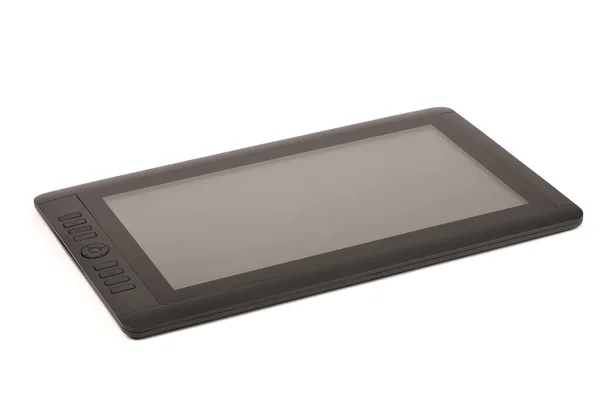 Digitales Tablet Mit Schwarzer Farbhülle Isoliert Auf Weißem Hintergrund Schwarzer — Stockfoto