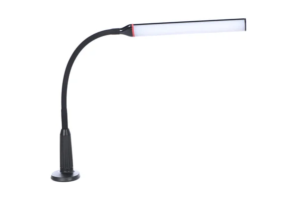 Lampe Bureau Moderne Flexible Noire Isolée Sur Fond Blanc Photo — Photo