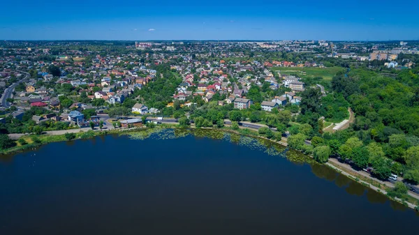 Aerial View City Nature Sunny Day — Stock Photo, Image