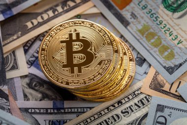 Elektronik kripto para, altın bitcoin dolar 