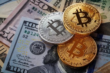 Elektronik kripto para, altın bitcoin dolar 