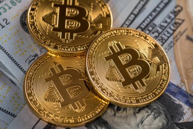 Elektronik kripto para, altın bitcoin dolar