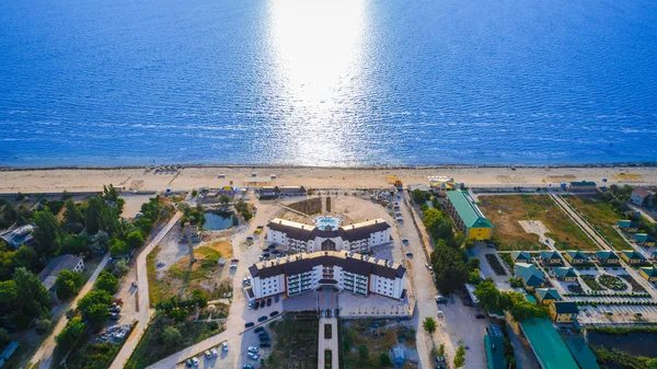 Vista Aérea Del Dron Gente Playa — Foto de Stock