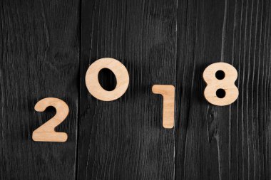 Sığ derinlik closeup 2018 ahşap sayıda alan