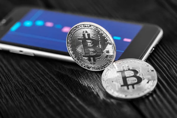 ... akıllı telefondaki doların bitcoin 'e aktarılması. Engelleme zinciri.