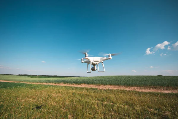 Drónkvad Helikopter Zöld Kukoricamezőn — Stock Fotó