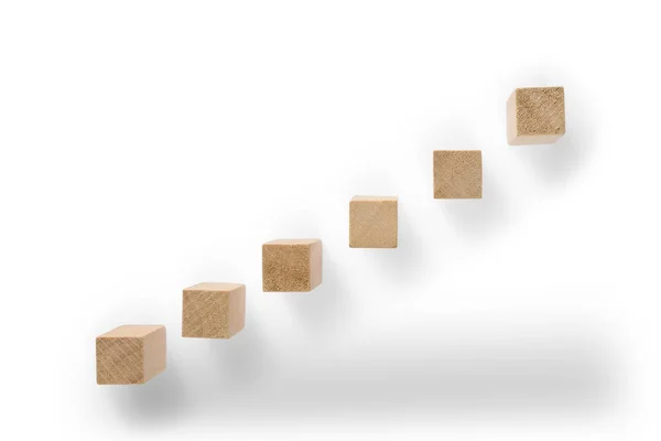 Tömb Egymásra Mint Lépcső Lépcső Növekedés Sikerének Üzleti Koncepciója — Stock Fotó
