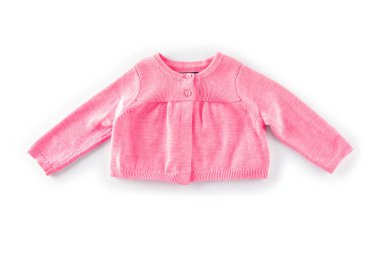 Beyaz bir arka plan üzerinde izole pembe çocuk kazak