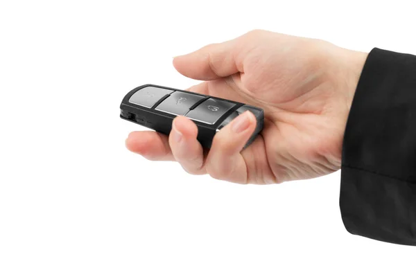 Car Keys. Seller hand giving keys — Stock Photo, Image