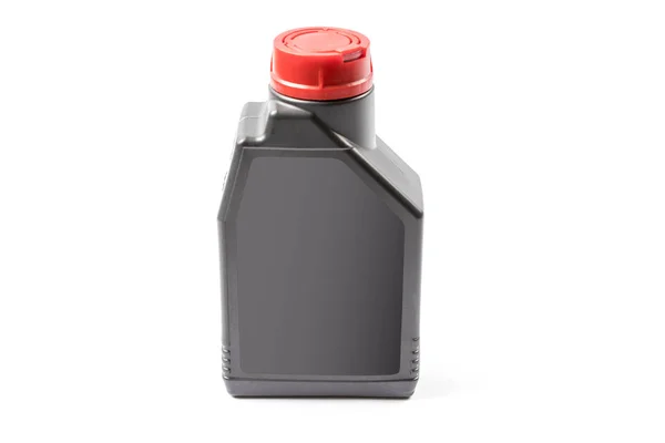 Plastic container for motor oil isolated on white background — Stock Photo, Image