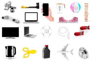 Beyaz bir arka plan üzerinde izole koleksiyon nesnesi