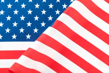 Beyaz arka planda izole edilmiş Amerikan bayrağı