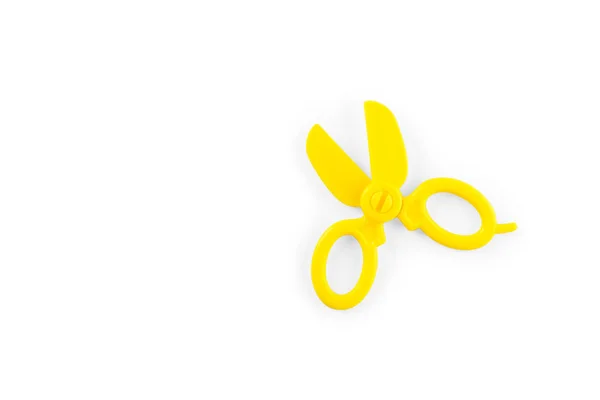 Yellow baby scissors isolated on whtie background — Stock Photo, Image