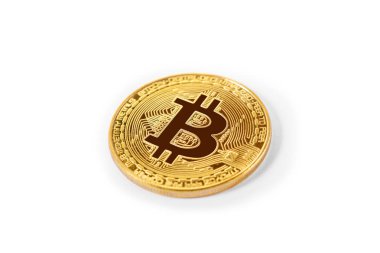 Beyaz bir arka plan üzerinde izole Bitcoin