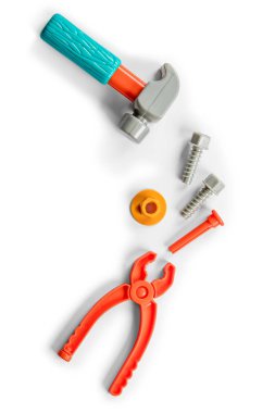 beyaz arka plan üzerinde çocuk araçları