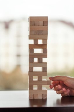 Ahşap bloklar yığın oyun, arka plan kavramı