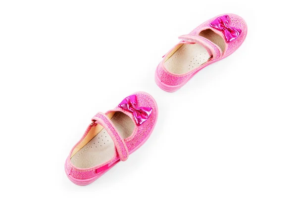 Le scarpe da ginnastica da bambini rosa isolate su uno sfondo bianco — Foto Stock