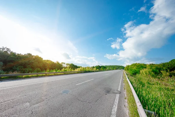 Speed Highway Field Asphalt Paved Road — Stock Photo, Image