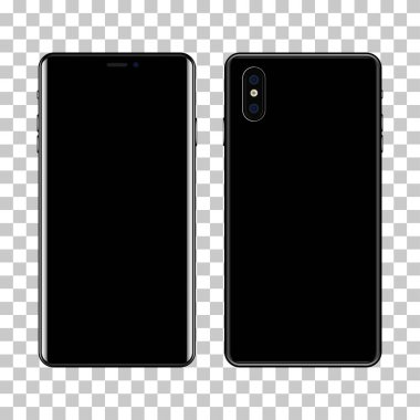 Yüksek kaliteli gerçekçi, çerçevesiz, beyaz ekranlı akıllı telefon..