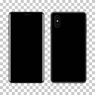 Yüksek kaliteli gerçekçi, çerçevesiz, beyaz ekranlı akıllı telefon..